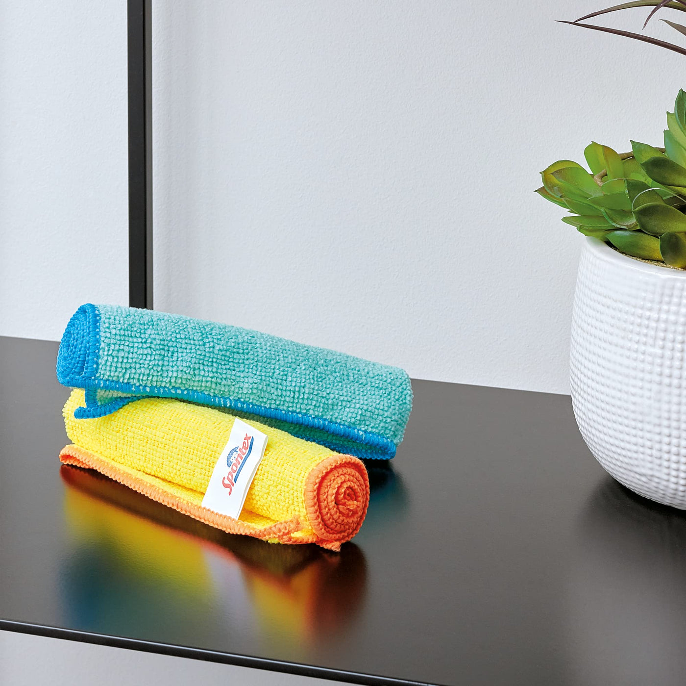 Spontex Microfibre Allzwecktücher 8+2 Gratis, 1 Packung - bunte Mikrofasertücher