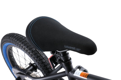 BIKESTAR Kinderfahrrad für Mädchen und Jungen ab 4-5 Jahre | 16 Zoll Kinderrad Kinder BMX Freestyle | Fahrrad für Kinder Schwarz & Blau | Risikofrei Testen