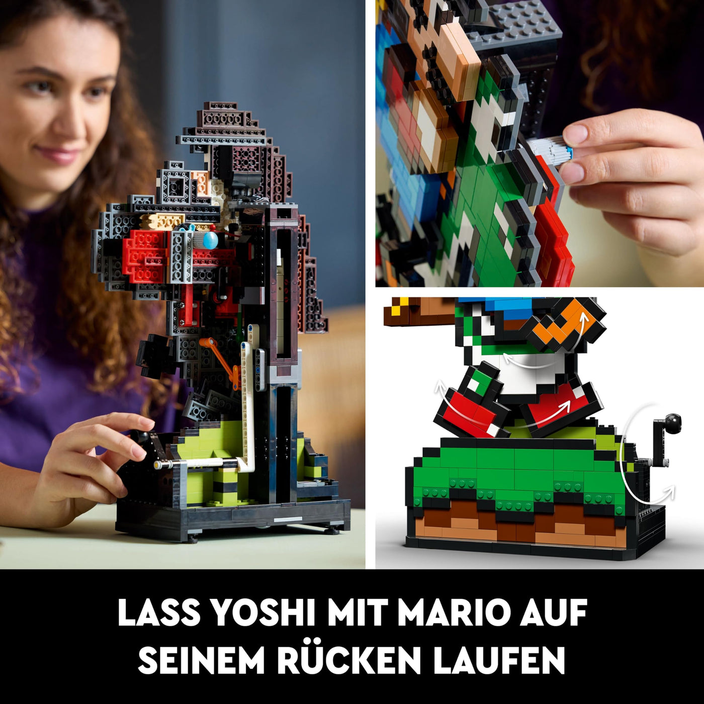 LEGO Super Mario World: Mario & Yoshi Nintendo Set zum Sammeln, pixelige Figuren, Modell zum Bauen und Ausstellen, Wohn-Deko und Sammlerstück, Modellbausatz und Geschenk für Erwachsene Fans 71438