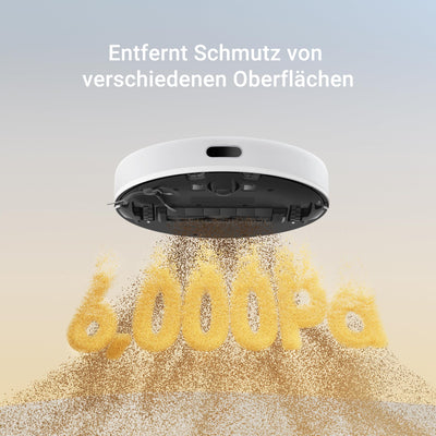 DREAME D9 Max Gen2 Staubsaugerroboter, 6000Pa Saugroboter mit Wischfunktion, Bewegliche Bürste, Karten für mehrere Böden, Ideal für Teppiche, Hartböden und Tierhaare, Weiß