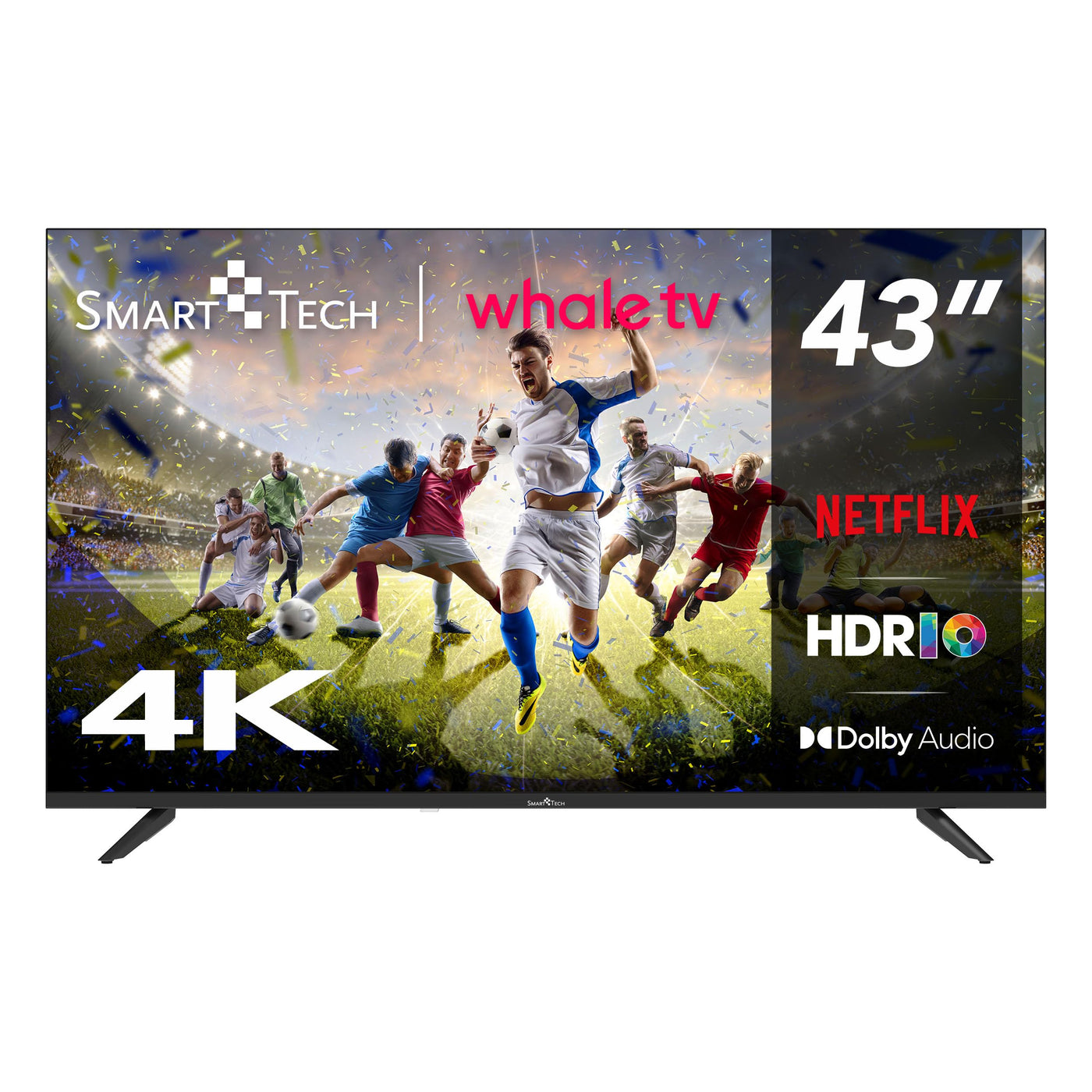Smart Tech 43UH02V, 43 Zoll (109 cm), HD-LED-Fernseher, Netflix, YouTube, Prime Video, Whale TV