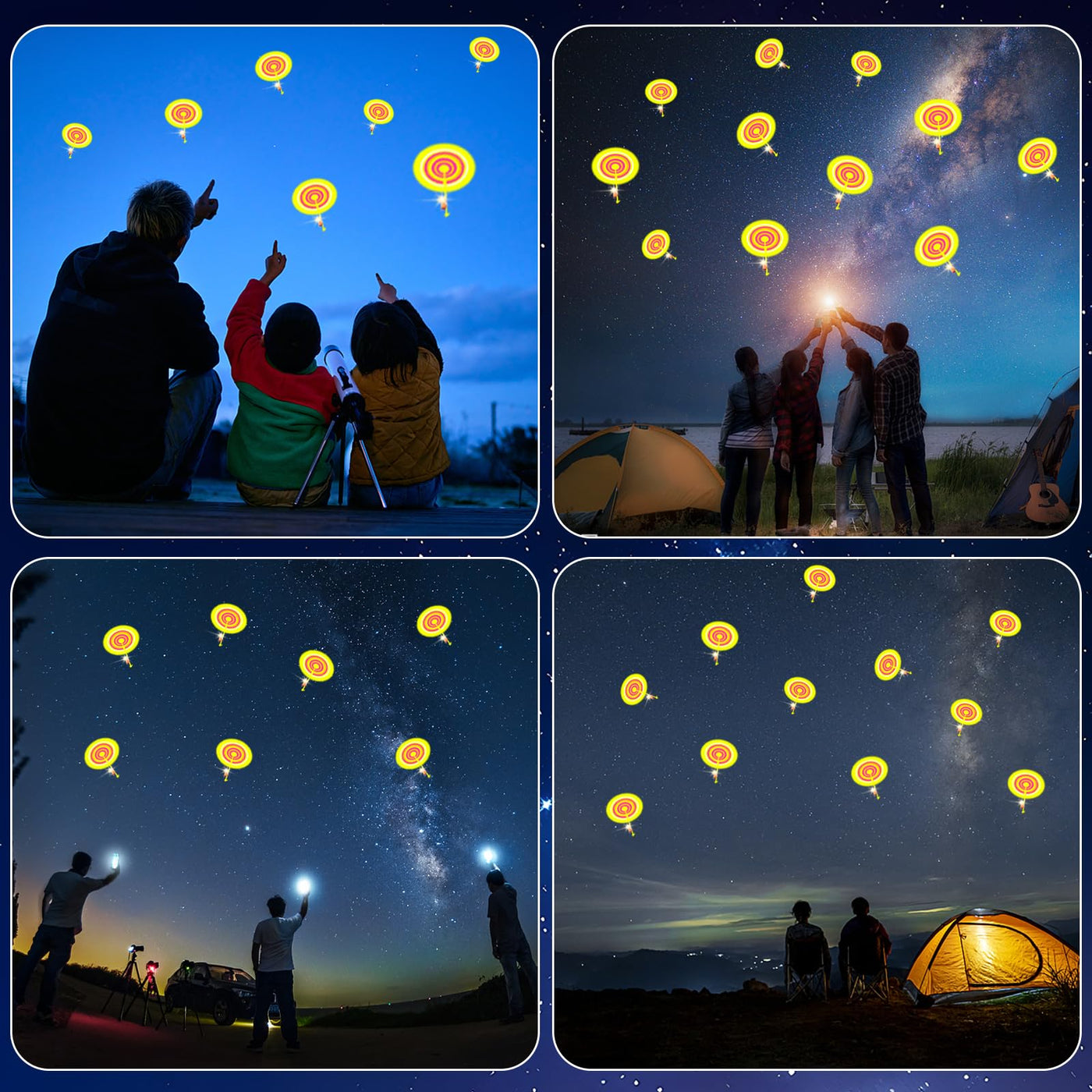 Moocuca Kindergeburtstag Party Fly Leuchtspielzeug, 20 Pcs Led Licht Nacht Hubschrauber, Led Licht Nacht Hubschrauber, Leuchtspielzeug Steinschleuder