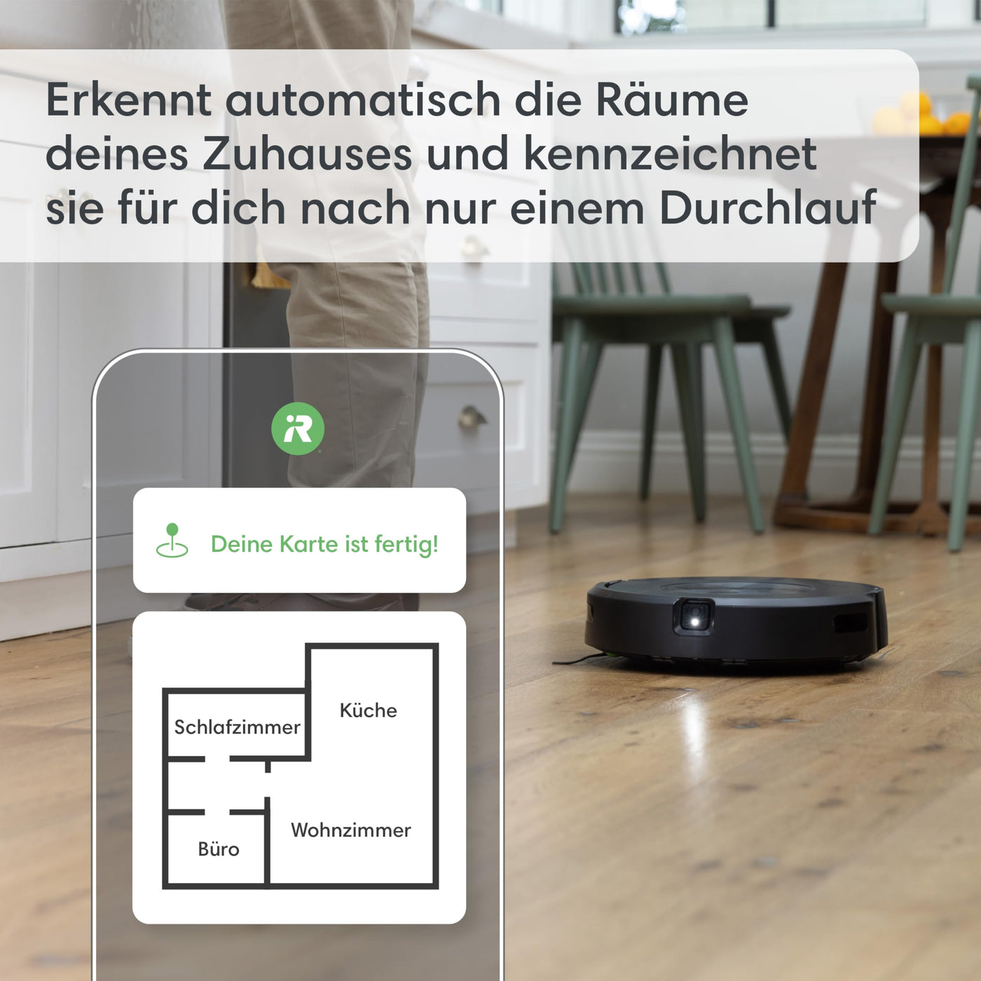 iRobot Roomba Combo j5+ (j5576) Saug- und Wischroboter, autom. Absaugstation, Kartierung, PrecisionVision Navigation, 4-Stufen-Reinigung, Objekterkennung und -vermeidung, Sprachassistentenkompatibel
