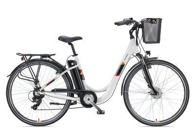 TELEFUNKEN E-Bike Elektrofahrrad Alu 28 Zoll mit 7-Gang Kettenschaltung, Pedelec Citybike leicht mit Fahrradkorb, 250W und 10,4Ah, 36V Sitzrohrakku, RC822 Multitalent