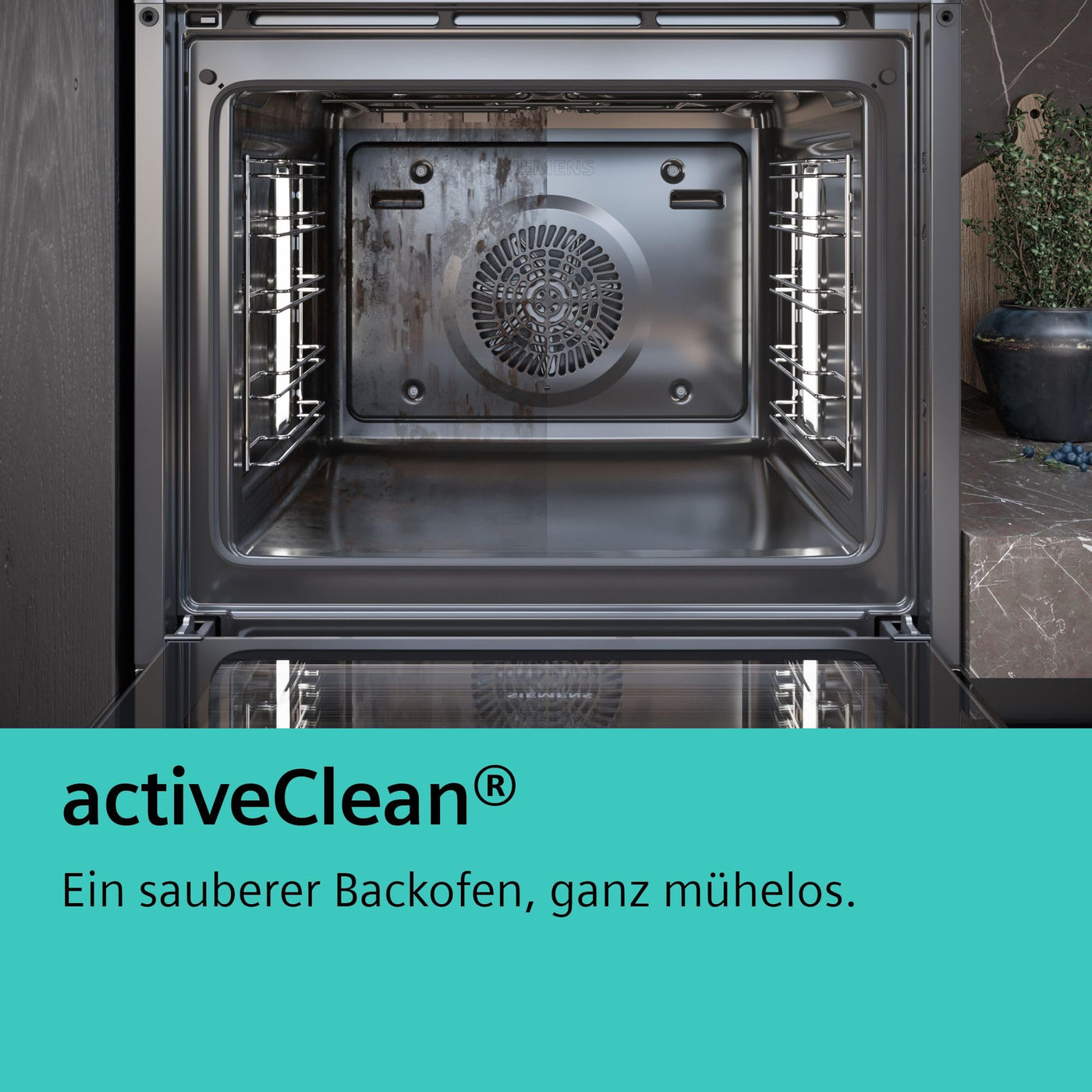 Siemens HB579GBR3, iQ500, Einbau-Backofen 60 x 60 cm, Air Fry, activeClean Pyrolyse Selbstreinung, TFT-Display, 3D Heißluft, Schnellaufheizung, cookControl40 Automatikprogramme, softMove, Edelstahl