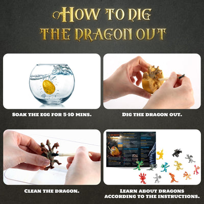 Grabset für Kinder Gold Drachenei Ausgrabungsset für Kinder - 12-Drachenspielzeug Ausgraben - Experimente Geschenk Junge Mädchen 5 6 7 8 9 10 11 12 Jahre