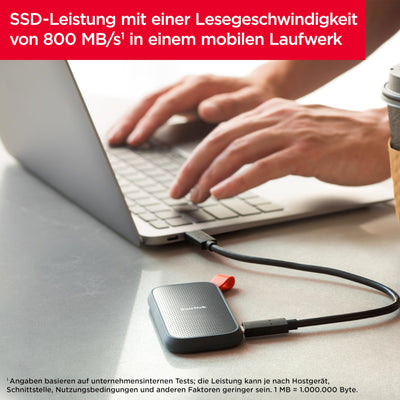 SanDisk 2TB Portable SSD - bis zu 800 MB/Sek. Lesegeschwindigkeit, USB 3.2 Gen 2
