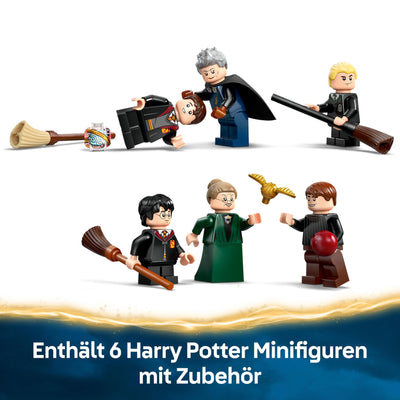 LEGO Harry Potter Schloss Hogwarts: Flugstunden, Abenteuer-Spielset mit 6 Minifiguren zum Sammeln, inkl. Draco Malfoy & Professor McGonagall, Rollenspiel Set für Jungen und Mädchen ab 9 Jahren 76447