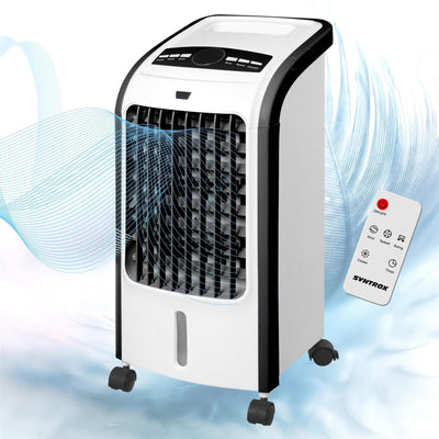 Syntrox Mobiles Klimagerät Air | Luftkühler mit Wasser | Verdunstungskühler, Lufterfrischer und Luftbefeuchter, mit Fernbedienung, gegen trockene Luft