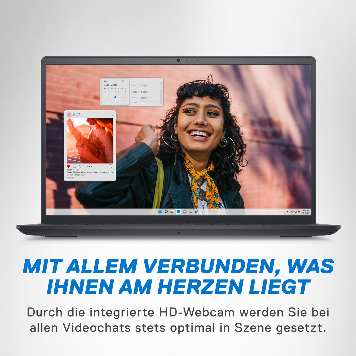 Dell Inspiron 15 3530 Laptop 15.6 Inch FHD (1920 x 1080) Display, Intel Core i3-1305U, 8 GB RAM, 256 GB SSD, Intel UHD Graphics, Fingerprint Reader, German Backlit Keyboard, Windows 11 Home, Black