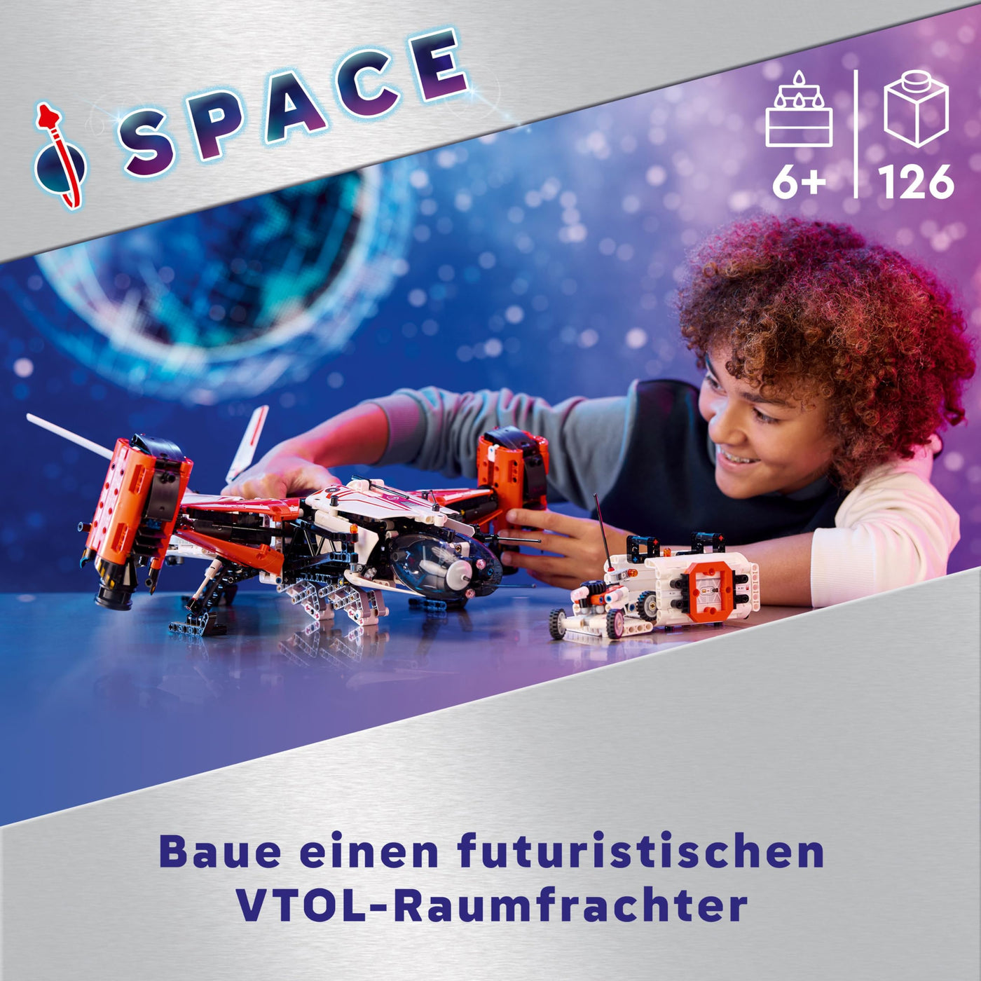 LEGO Technic VTOL-Schwerlastraumfrachter LT81, Space Bauset, Weltraum-Spielzeug, Raumschiff, Spielset mit Mini-Rover, Geschenk für Jungen & Mädchen ab 10 Jahren 42181