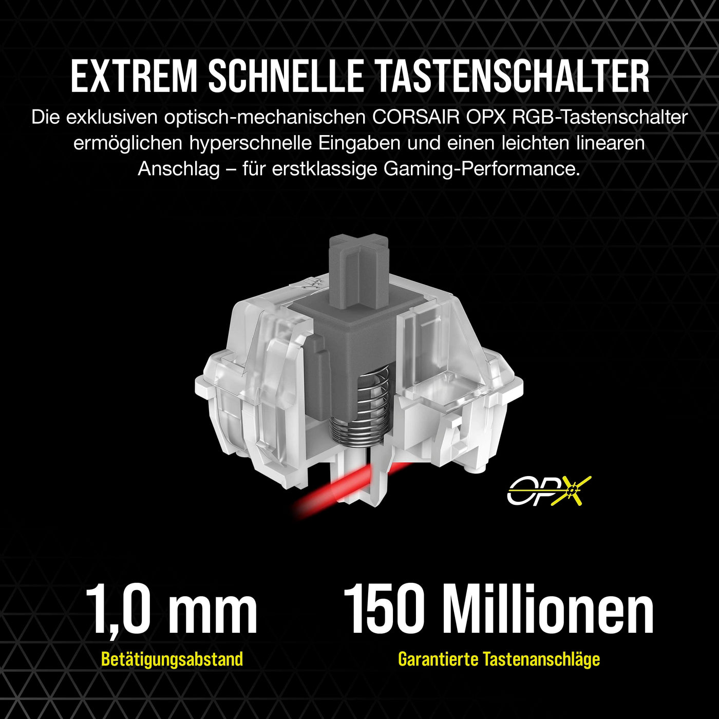 Corsair K70 PRO RGB Optisch-Mechanische Kabelgebundene Gaming-Tastatur - OPX Linear-Schalter - PBT Double-Shot-Tastenkappen - iCUE-kompatibel - QWERTZ DE - PC, Xbox - Schwarz