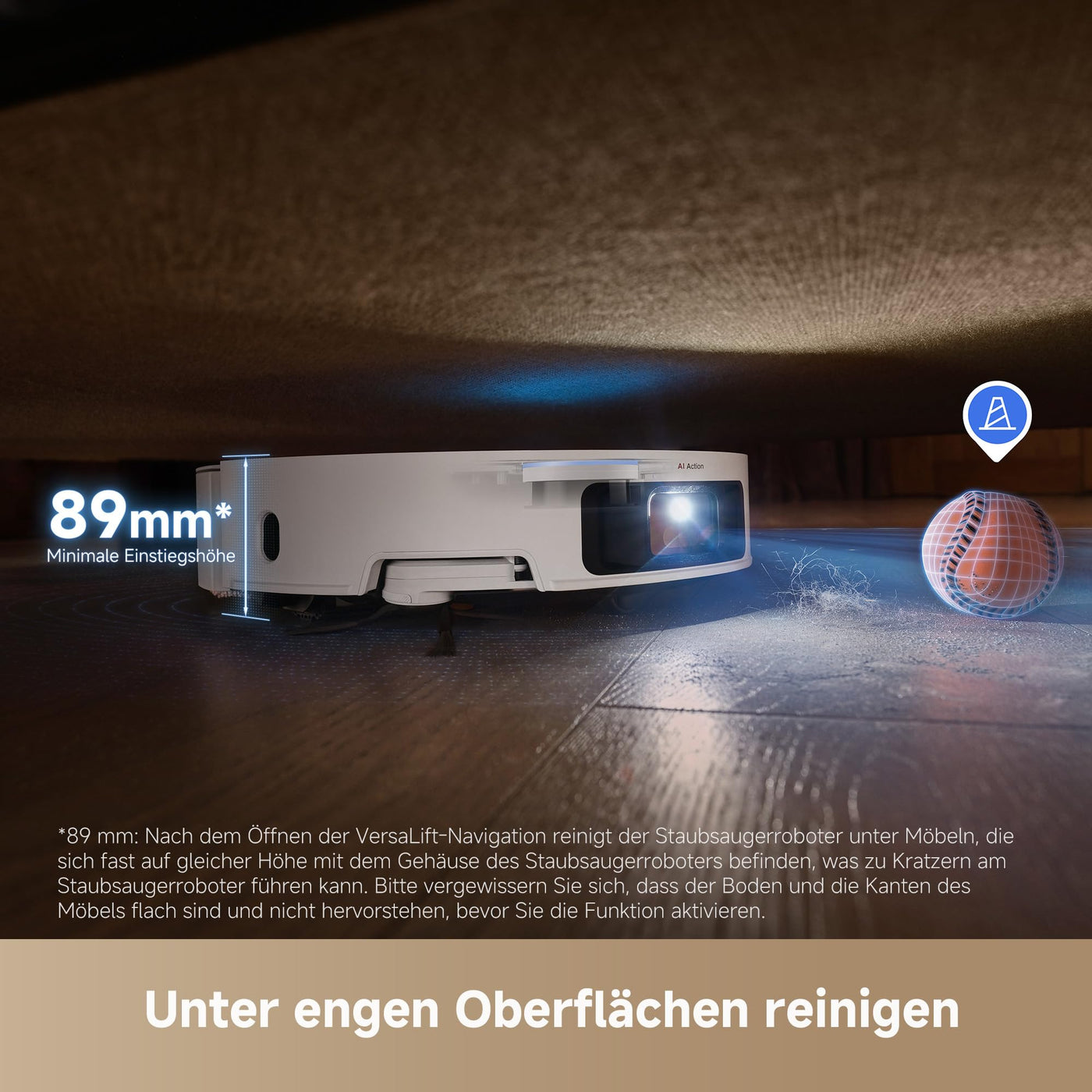 DREAME X50 Ultra Complete Saugroboter mit Wischfunktion,20.000Pa Saugkraft,6 cm Hindernisfreiheit, mit Wischfunktion&Hebarem Wischmopp,KI-Hindernisvermeidung und 360° Navigation