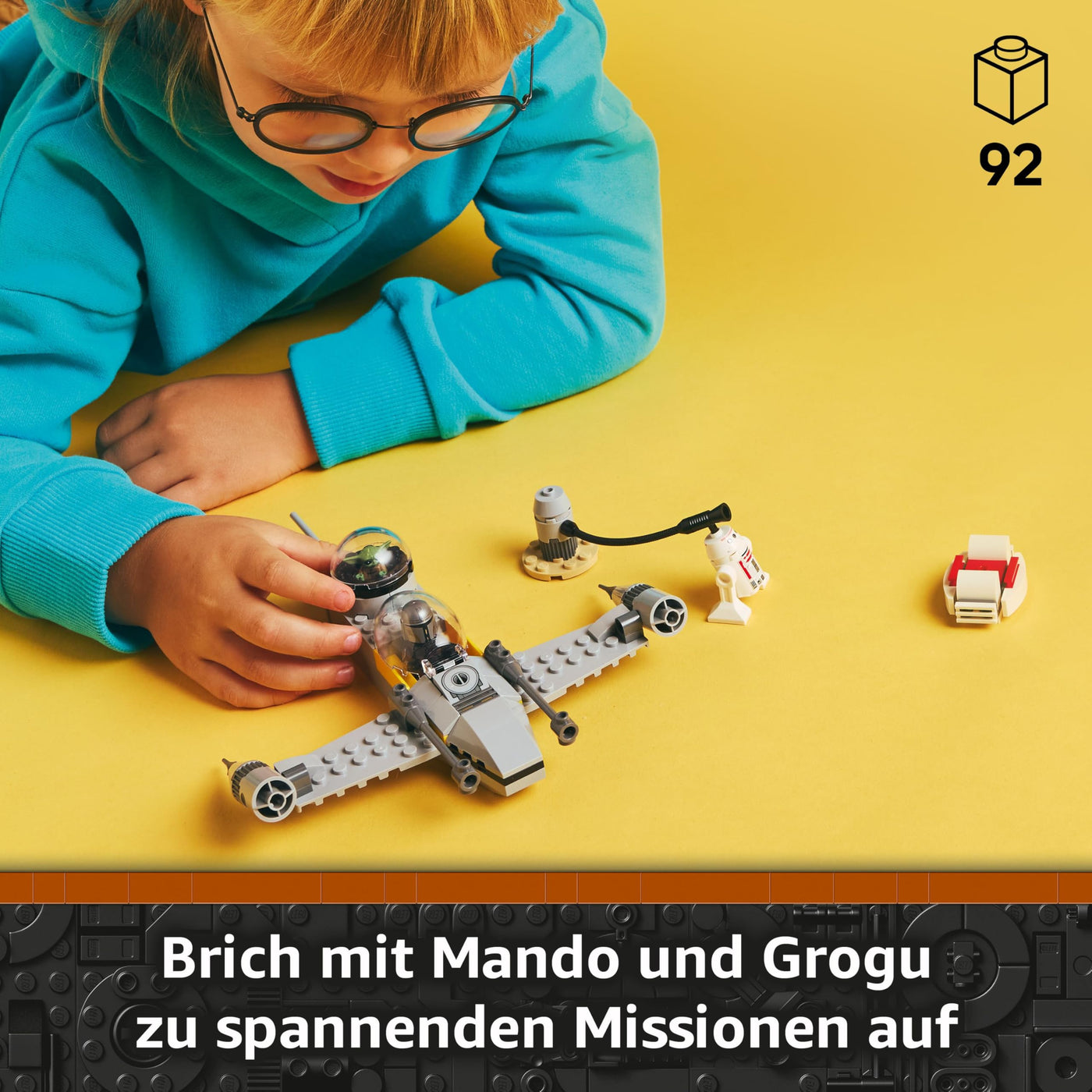 LEGO Star Wars 75410 Mandos und Grogus N-1 Starfighter Spielzeug mit The Mandalorian, Grogu & R5-D4 Minifiguren, inkl. baubare Zapfsäule, Sternenschiff Starterset für Jungen und Mädchen ab 4 Jahren
