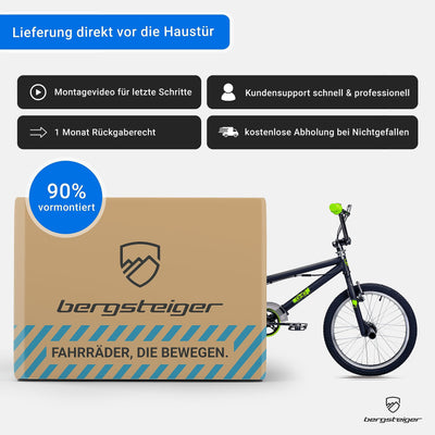 Bergsteiger Ohio 20 Zoll BMX, 360° Rotor-System, Freestyle, 4 Stahl Pegs, Kettenschutz, Freilauf