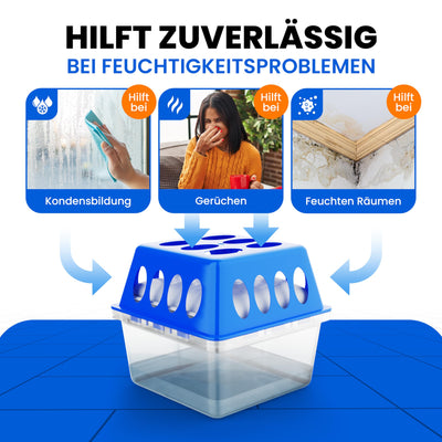 Spetebo 4x Luftentfeuchter - Raumentfeuchter ohne Strom 8x 400g Granulat - Entfeuchter für Räume bis 25m², Fenster, Wohnung, Keller, Autos & Wohnmobile gegen Feuchtigkeit - Schimmel- und Geruchsschutz