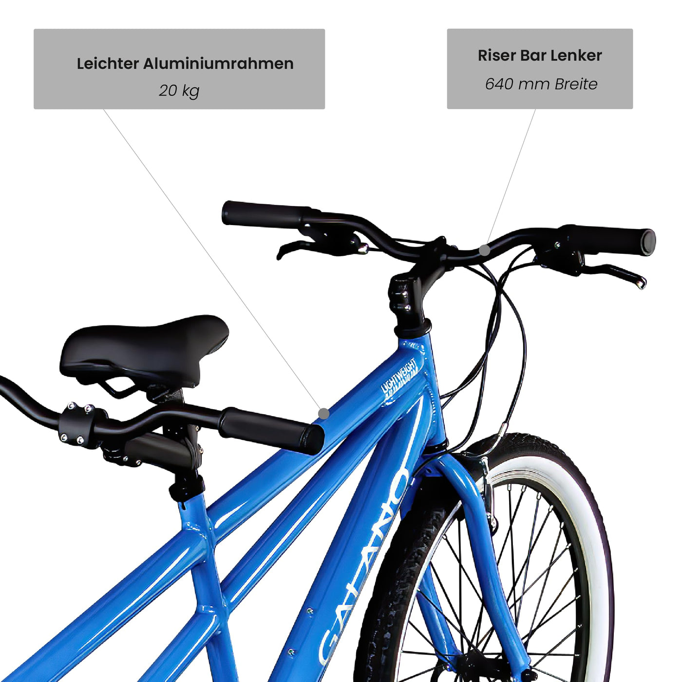 Galano Tandem Fahrrad 2 Personen Mountainbike 21 Gang Schaltung ab 145 cm Hardtail MTB Damen und Herren 26 Zoll mit Alurahmen Oakland (blau, 43/38 cm)