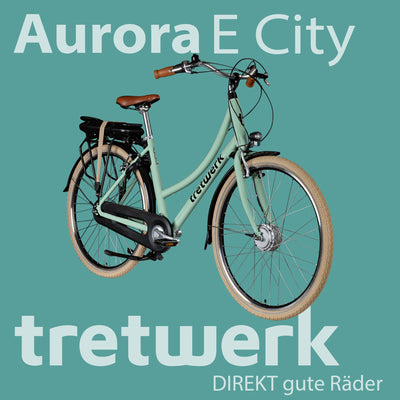 Tretwerk Aurora E Bike 28 Zoll Pedelec Damen Herren 155-185 cm Elektrofahrrad 522 Wh E Fahrrad Damenfahrrad 7 Gang (hellgrün, 50 cm)