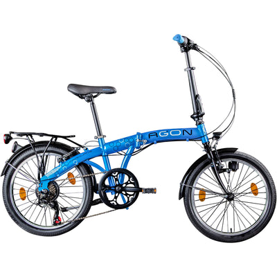 AGON Parklane 20 Zoll Klapprad Fahrrad Faltrad Klappfahrrad 20" StVZO 6 Gänge Urban Bike (blau, 33 cm)