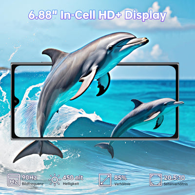OUKITEL C61 Pro Handy Ohne Vertrag Android 15, 24GB+256GB/1TB Smartphone Ohne Vertrag, 6,88" HD+ 90Hz Bildschirm Handy 5150mAh, 13MP+5MP, Dual SIM 4G Simlockfreie Handys, NFC/Fingerabdruck/Face ID/OTG