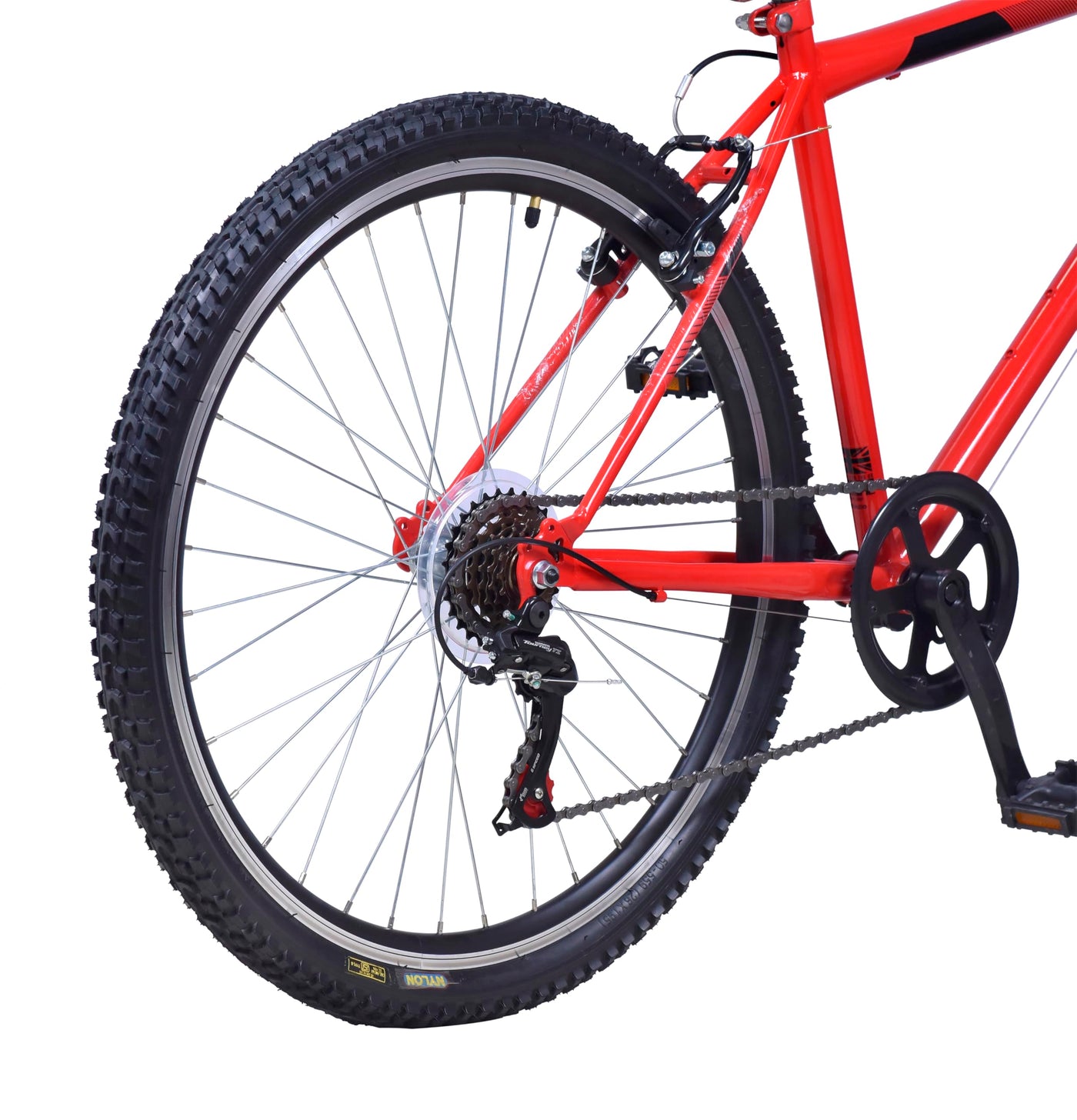 Wildtrak - Stahlfahrrad, Erwachsene, 26 Zoll, 18-Gang - Rot