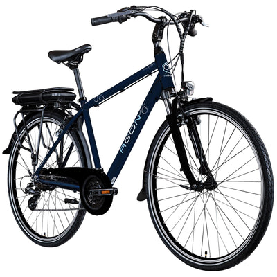 AGON Avesa E Bike Trekkingbike Herren oder Damen 28 Zoll 155-185 cm Pedelec Elektrofahrrad mit Ananda Motor 25 km/h (dunkelblau, 48 cm)