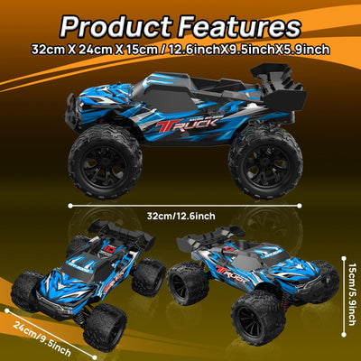 BORSTOYPRO 1:16 Ferngesteuertes Auto, 40 KM/H Schnell Ferngesteuerter Monster Truck für Erwachsene, 4WD Ferngesteuerte Monstertruck RC Cars Auto für Jungen ab 8+ 10 Jahre