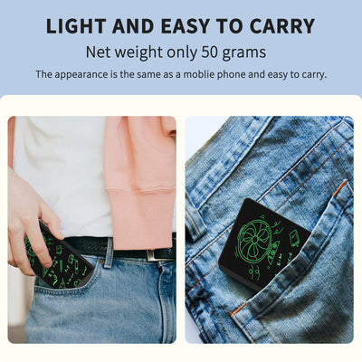 LONGTOO LCD-Schreibtablett, digitaler Vollbild-Notizblock für Erwachsene und Kinder, wiederverwendbarer Notizblock mit Hallenschalter, Zeichnen, Notizen machen und Nachrichten hinterlassen, 16,5 cm,