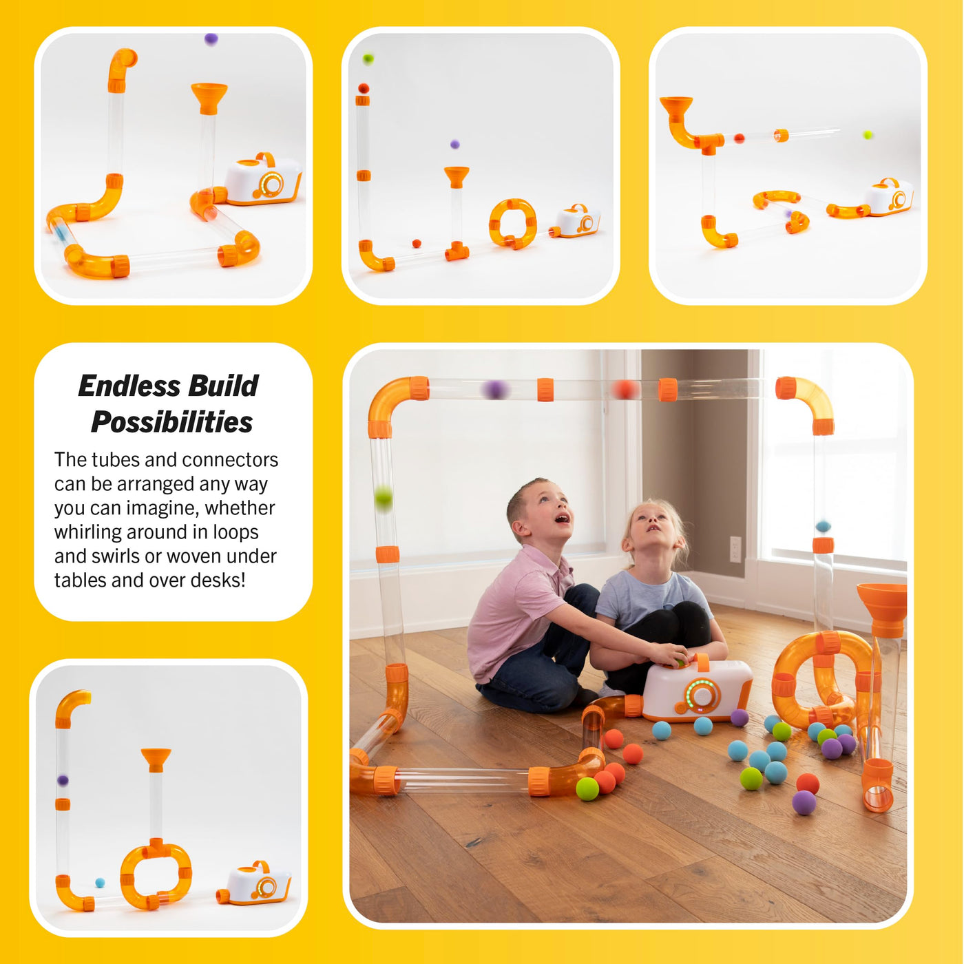 Fat Brain Air Toobz | Luftbetriebenes Ball- und Röhren-Physikspielzeug | Wissenschaftsexperimente für Kinder | Kreatives STEM Spielzeug Ab 3 Jahren