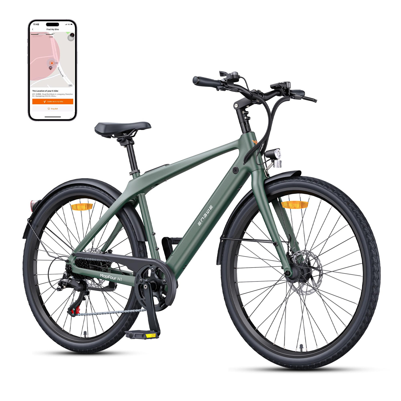 ENGWE E Bike Herren Elektrofahrräder-Ebike mit 36V 10Ah Akku, E Bike mit Drehmomentunterstützung, 7-Gang Getriebe mit APP & Bluetooth, Innenläufermotor bis 100km