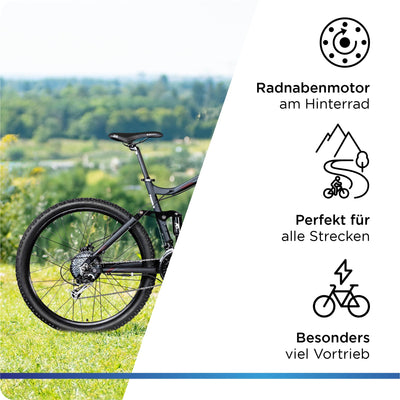 ZÜNDAPP XFS Ebike 27,5 Zoll Fully MTB Fahrrad für Damen und Herren 170-190 cm Elektrofahrrad Hinterradmotor 27 Gang Scheibenbremse E Bike 504 Wh Akku (schwarz, 48 cm)