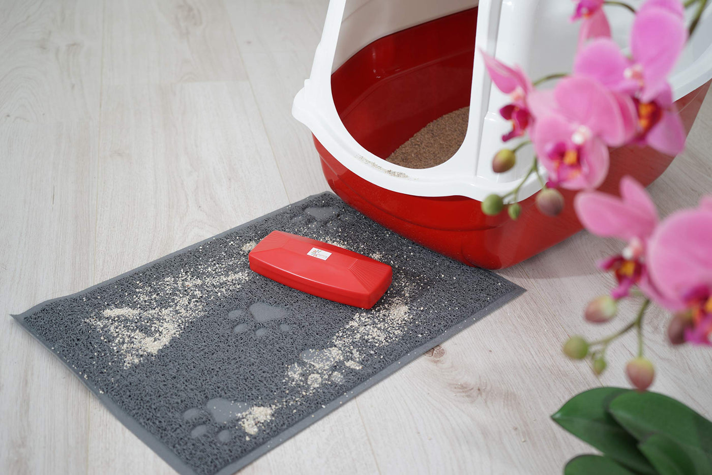 Crumpy Krümelbürste Tischroller Handstaubsauger für Auto Caravan Zuhause (Rot)