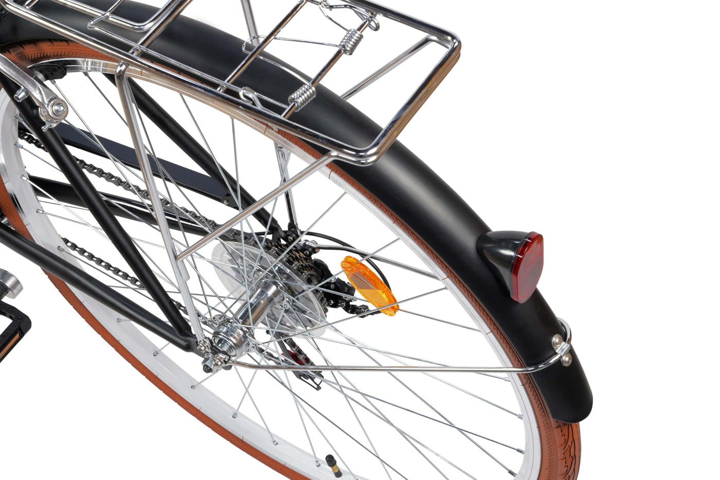 FabricBike Southken - City Bike 28 Zoll, Cityräder, klassisches Stadtrad, Fahrrad mit Korb, bequemer Sattel, 7-Gang-Schaltung (Southken Matte Black, L-58cm)