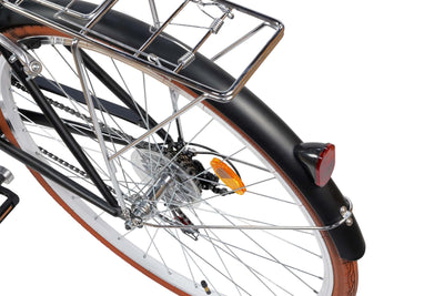 FabricBike Southken - City Bike 28 Zoll, Cityräder, klassisches Stadtrad, Fahrrad mit Korb, bequemer Sattel, 7-Gang-Schaltung (Southken Matte Black, L-58cm)