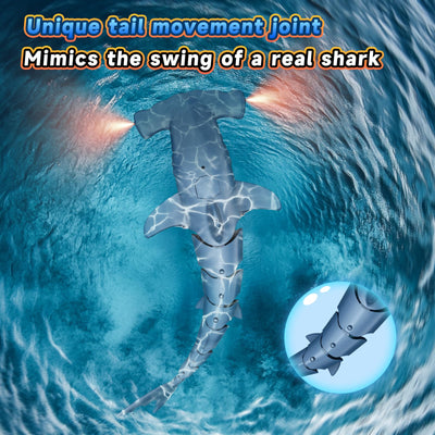fygurso Ferngesteuertes Hai-Spielzeug mit Hoher Simulation, Sommer-Wasserspielzeug für Kinder, Jungen ab 6 Jahren, lustige Partyspiele für Pool und Bad (Blau)