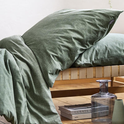 Irisette Edel-Feinbiber Bettwäsche Koala 8544 grün, 1 Bettbezug 135 x 200 cm + 1 Kissenbezug 80 x 80 cm