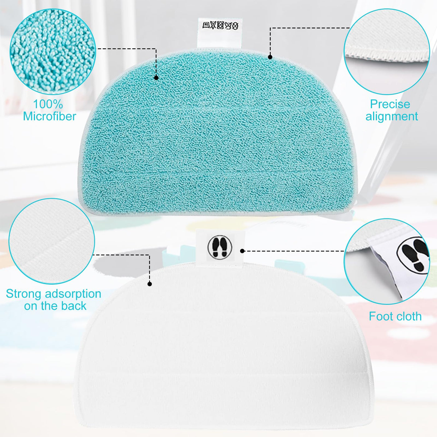 5 Stück Ersatzpad für Leifheit CleanTenso Power 2.0 Dampfreiniger 32x19.5cm Mikrofaser Dampfbesen Wischbezug für alle Böden Dampfmop Ersatz mit Klettunterseite für CleanTenso Power