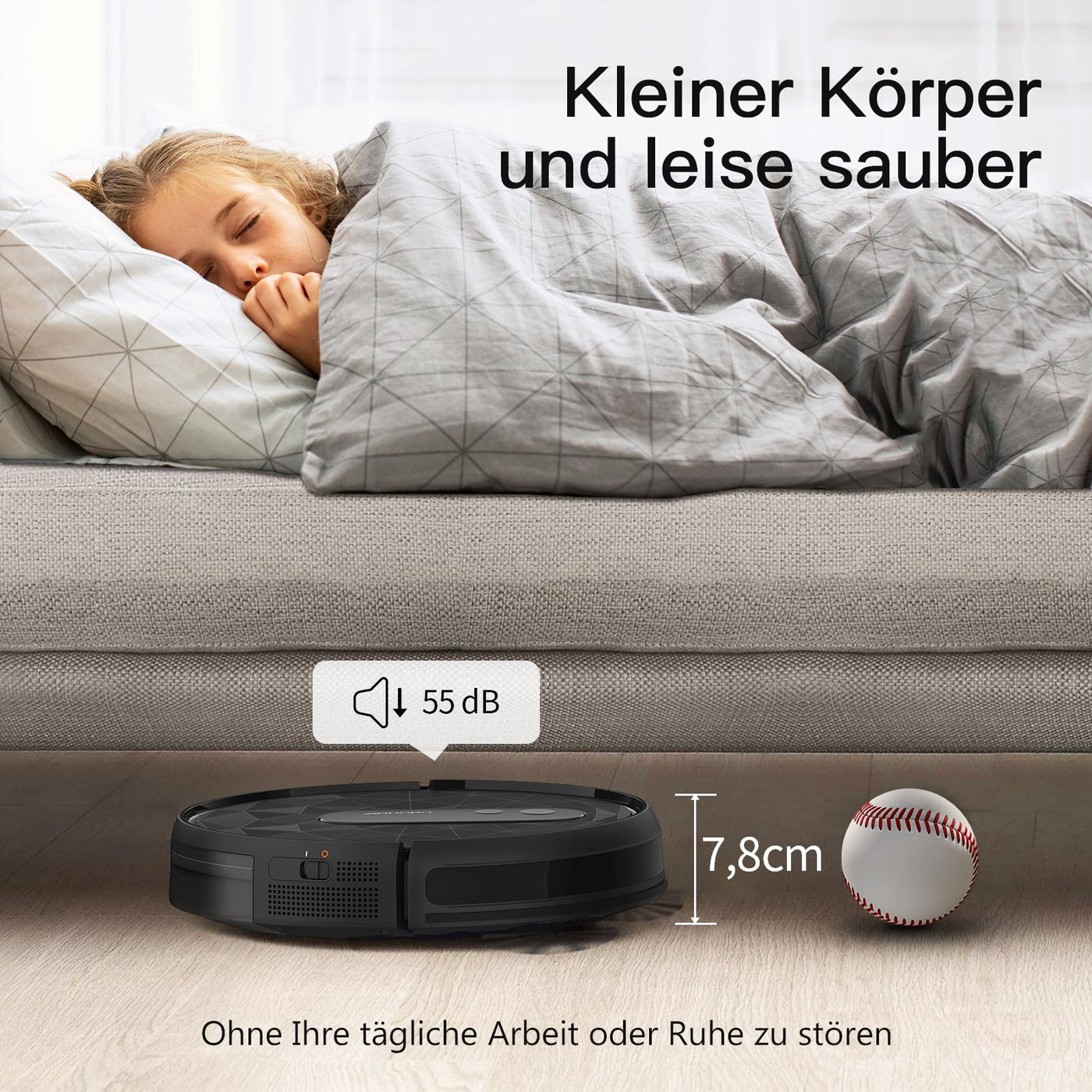 AIRROBO P20 Saugroboter, Roboter Staubsauger mit 2800Pa Saugkraft, Selbstaufladend, WLAN, 120 Minuten Laufzeit, Roboterstaubsauger für Teppiche, Tierhaare, Hartböden