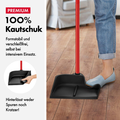 Tyroler | Magische Kehrschaufel | Naturkautschuk | Aluminium Rostfrei 105cm Stiel | Aufrechtes Design | Universelle Besenkompatibilität