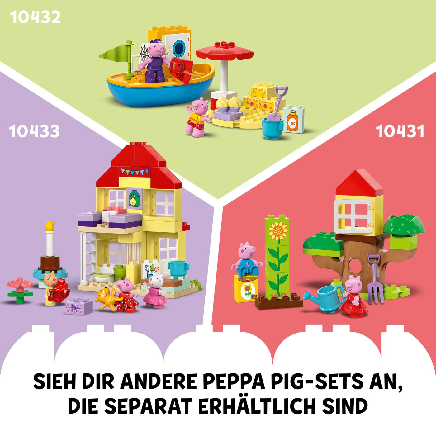LEGO DUPLO Peppa Pig Supermarkt – Lernspielzeug zur Förderung der Feinmotorik für Mädchen & Jungen ab 2 Jahren – inkl. Geschäft mit Auto und 4 Figuren – Geschenkidee für Kleinkinder – 10434