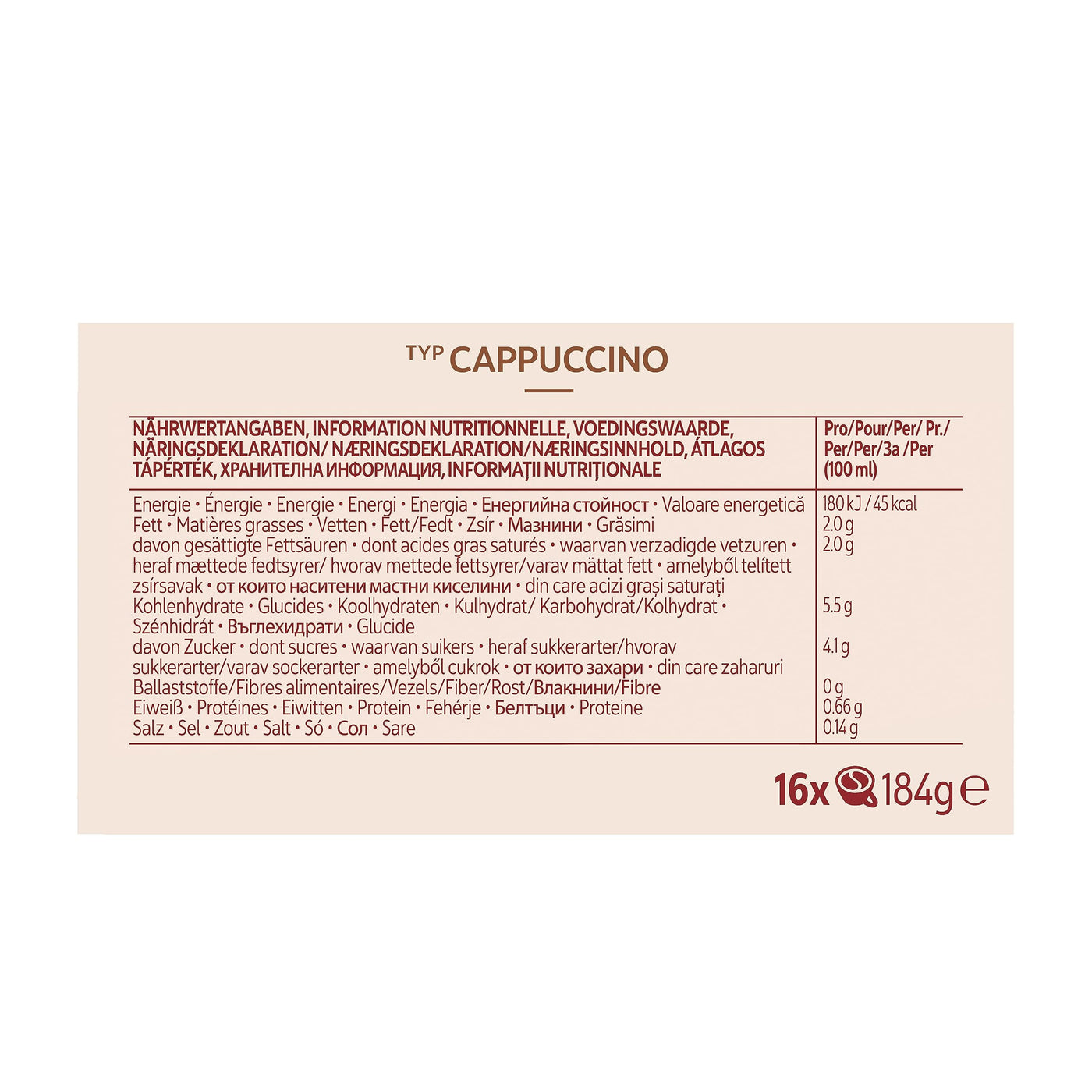 Senseo Pads Cappuccino, 16 Kaffeepads, 5 x 16 Getränke in der Vorratspackung