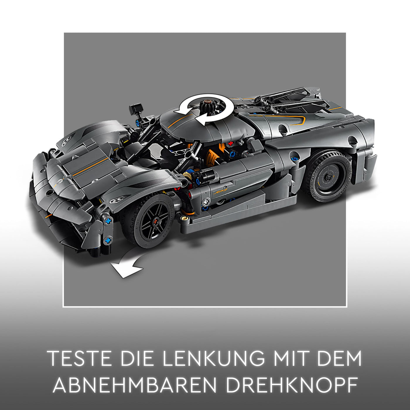 LEGO Technic Koenigsegg Jesko Absolut Supersportwagen in Grau, Bauspielzeug für Jungen und Mädchen, Spielzeugauto für Kinder, Geschenk für Autofans, Dekoration für das Kinderzimmer 42173