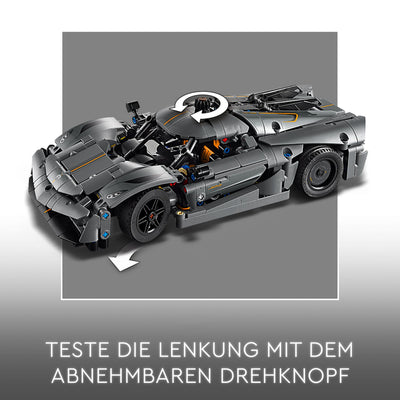LEGO Technic Koenigsegg Jesko Absolut Supersportwagen in Grau, Bauspielzeug für Jungen und Mädchen, Spielzeugauto für Kinder, Geschenk für Autofans, Dekoration für das Kinderzimmer 42173
