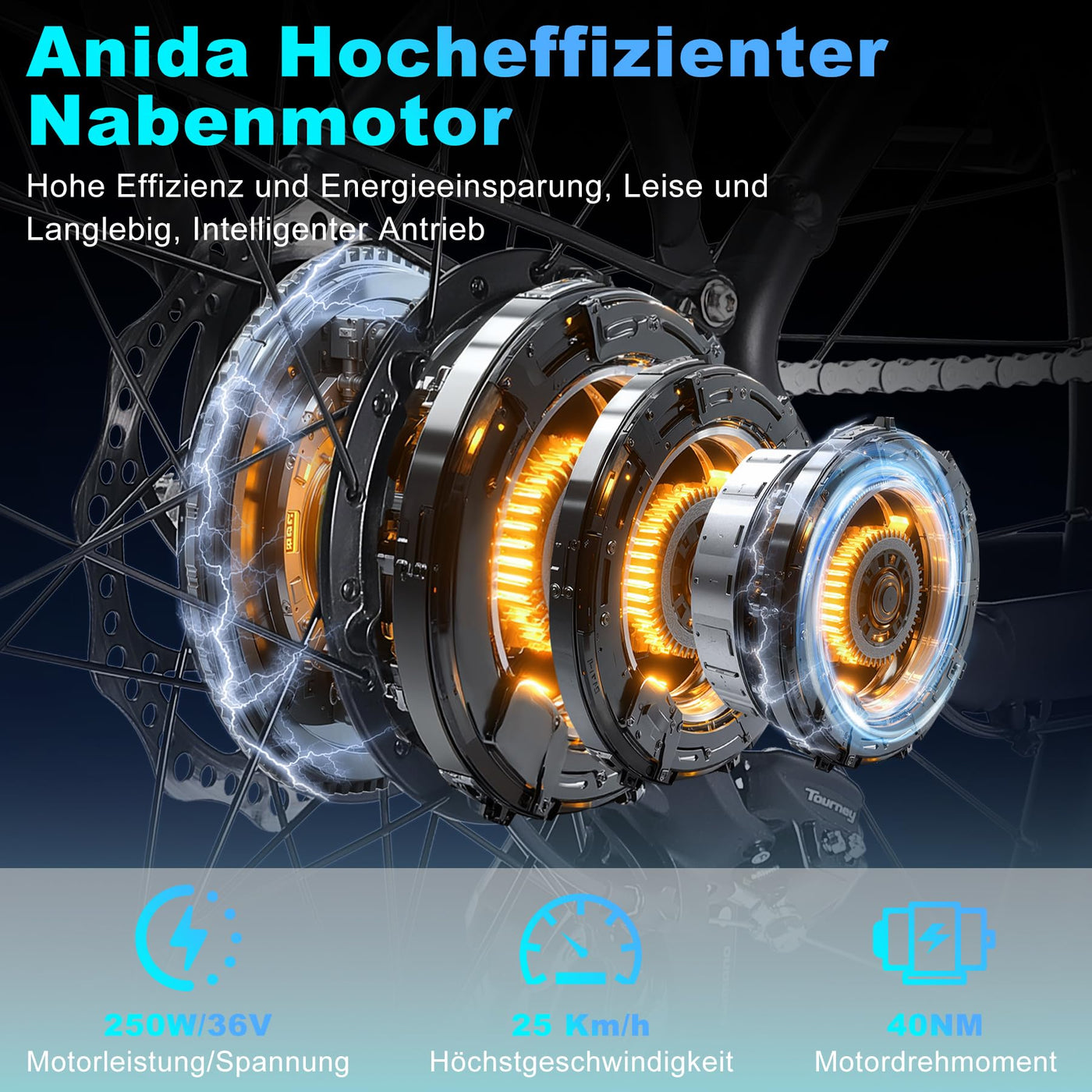 Oryxearth Pedelec E-Bike, Drehmomentsensor Elektrofahrrad, 27.5 Zoll E Bike Herren Damen, 250W Heckmotor, 7-Gang-Getriebe,10Ah/36V Lithium-Akku, 25 km/h 110 km Reichweite, Citybike für Erwachsene