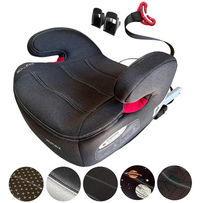 XOMAX XL-313 Kindersitz mit ISOFIX und Gurtfuhrung I mitwachsend 15-36 kg, ca. 3-12 Jahre, Korpergroße von 125–150 cm, Gruppe 2/3 I Bezug abnehmbar und waschbar I ECE R129 I dunkelgrau