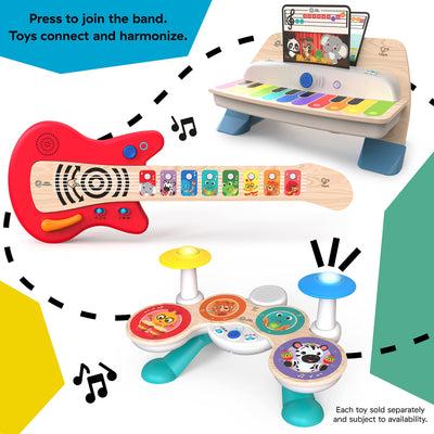 Baby Einstein, Together in Tune, Connected Magic Touch, Holz Schlagzeug, Musikinstrumente, 4 Spielmodi und 10 Melodien, Lautstärkeregler, Holzspielzeug für Kinder, ab 12 monat
