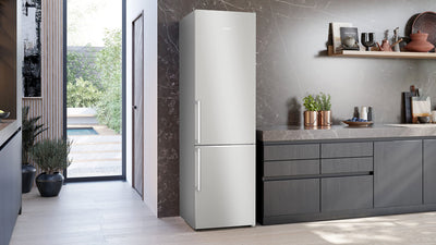 SIEMENS KG39NAIAT Stand-Kühl-Gefrier-Kombination iQ500, freistehende Kühlkombination mit Gefrierbereich unten 203x60 cm, 260L Kühlen, 103L Gefrieren, NoFrost, hyperFresh, bottleCooler, Edelstahl