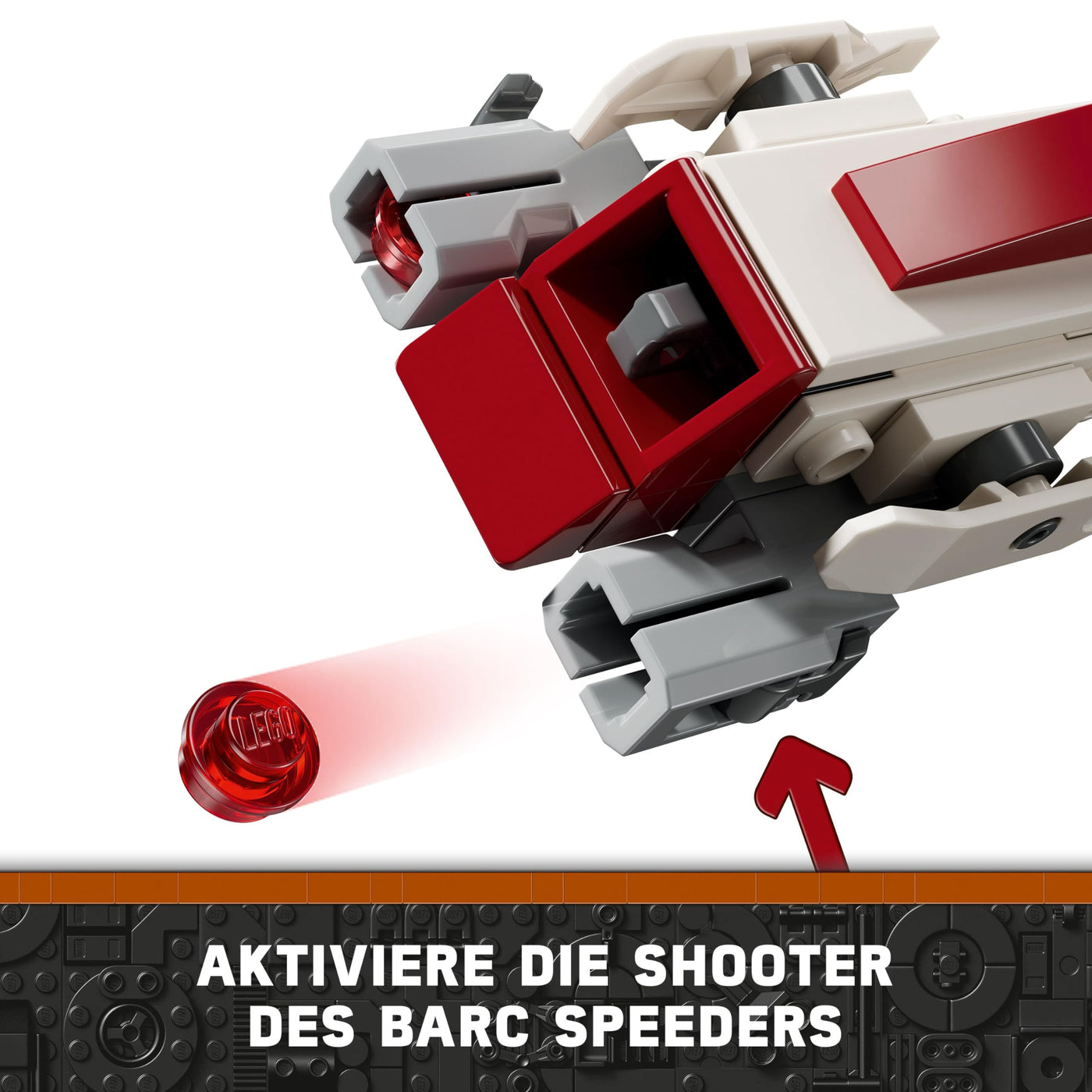 LEGO Star Wars Flucht mit dem BARC Speeder, The Mandalorian Set, Spielzeug-Bike mit Seitenwagen, enthält die Figuren Kelleran Beq und Grogu, Geschenk für Jungen und Mädchen ab 8 Jahren 75378