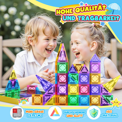 43 Pcs Mini Magnetische Bausteine Reiseset, Spielzeug ab 3 4 5 6 Jahre Junge Mädchen Reisespiele Kinder ab 3-6 Flugzeug Beschäftigung Kinder Geschenk Jungen 3-6 Jahre STEM Montessori Spielzeug