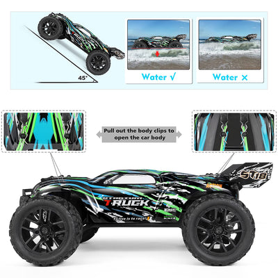 HAIBOXING Ferngesteuertes Auto, 2,4 GHz 1:18 Proportional 4WD 36+ km/h Hobby Offroad Monster RC Truck, wasserdichte RC Truggy RTR Geländegängig Spielzeug